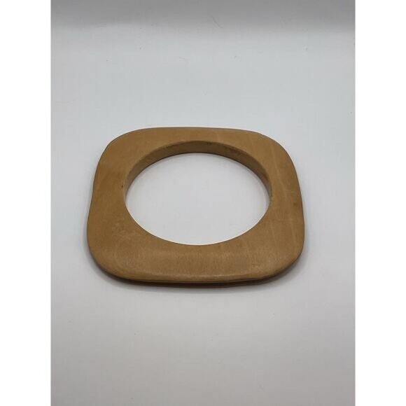 Light Brown Wooden Geometric India Bangle Bracelet - Picture 1 of 4